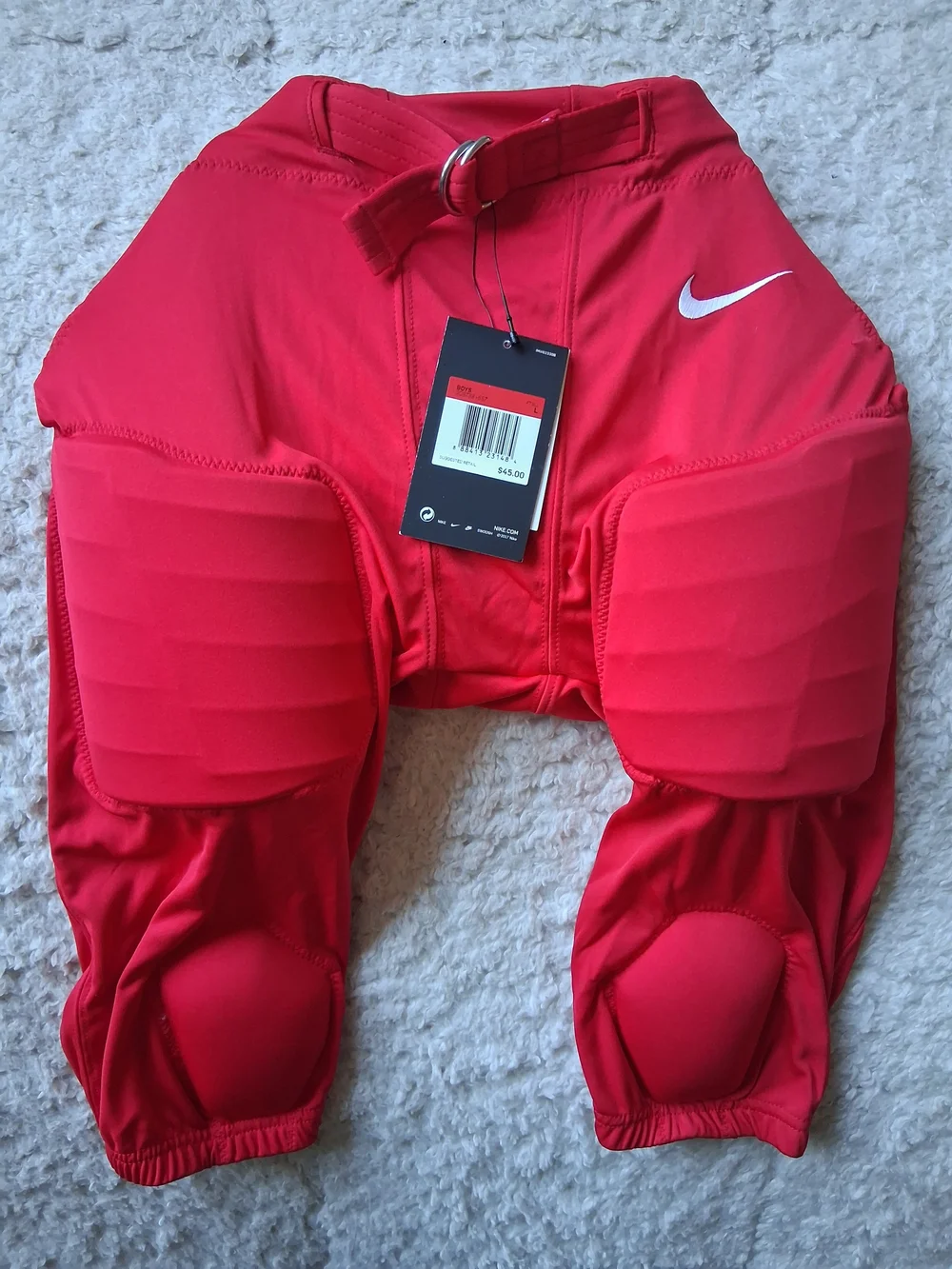Nike Dri-Fit Youth Boys Red Padded Football Shorts Large NWT